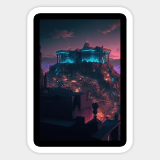 Acropolis Cyberpunk style Sticker